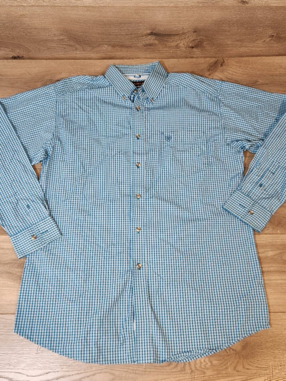 Ariat Shirt Mens Large Blue Button Down Pro Series Long Sleeve